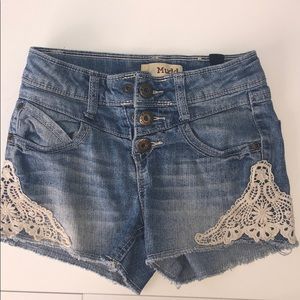 Lace Detail Mudd Jean Shorts